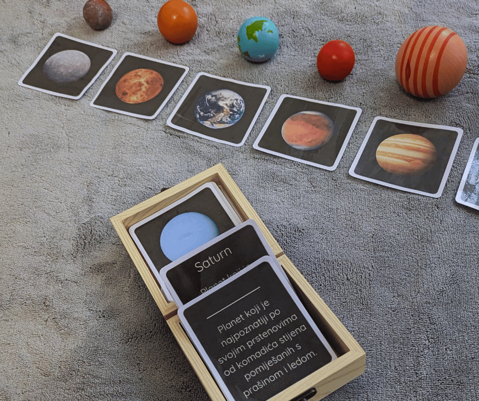 Montessori trodijelne kartice: Svemir