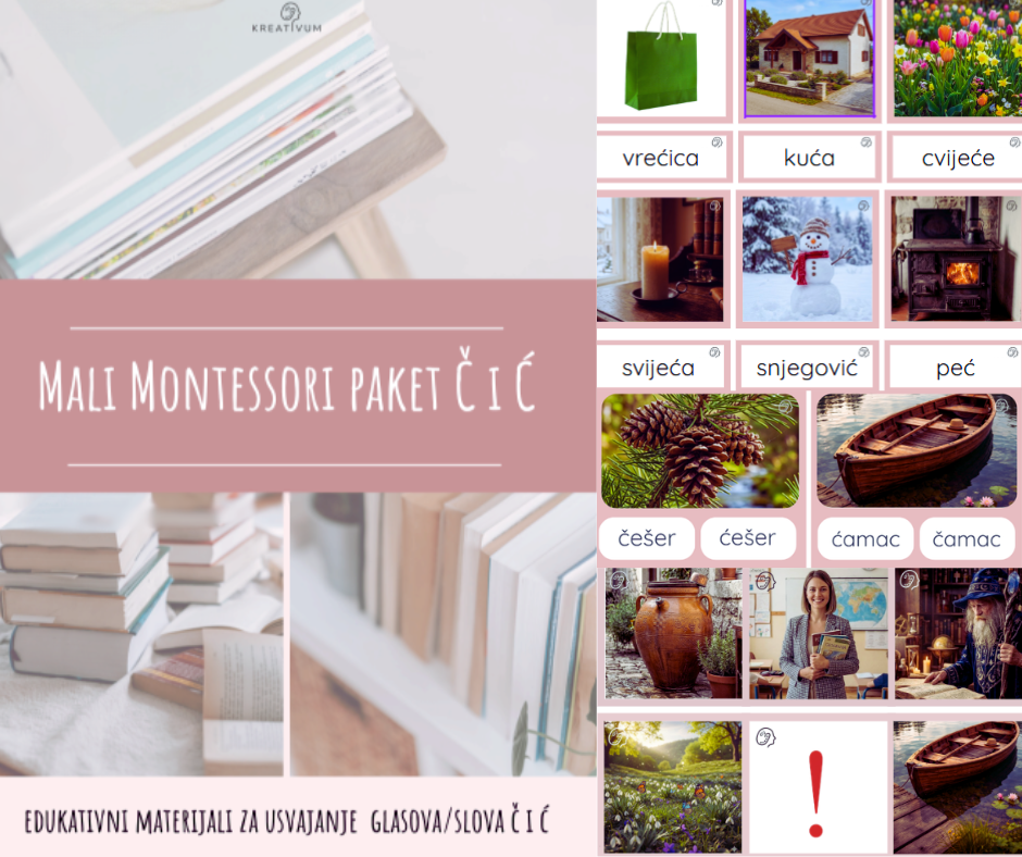Montessori paket Kartice Č i Ć