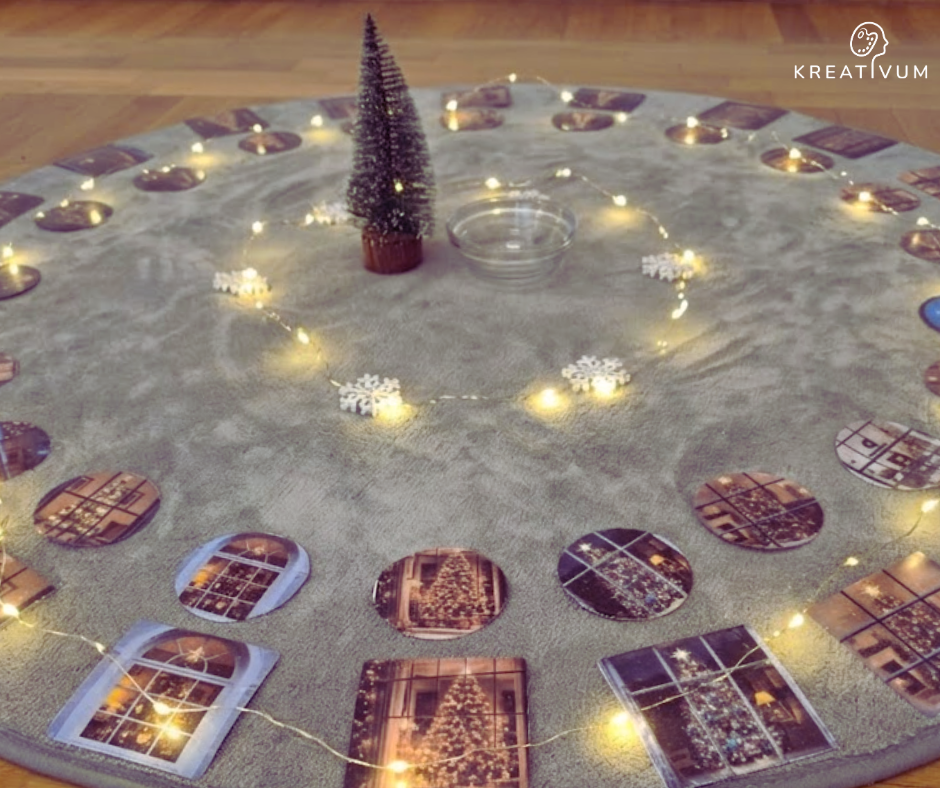 Montessori božićna jelka s lampicama