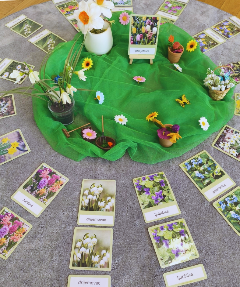 Montessori vježba s proljetnicama